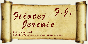 Filotej Jeremić vizit kartica